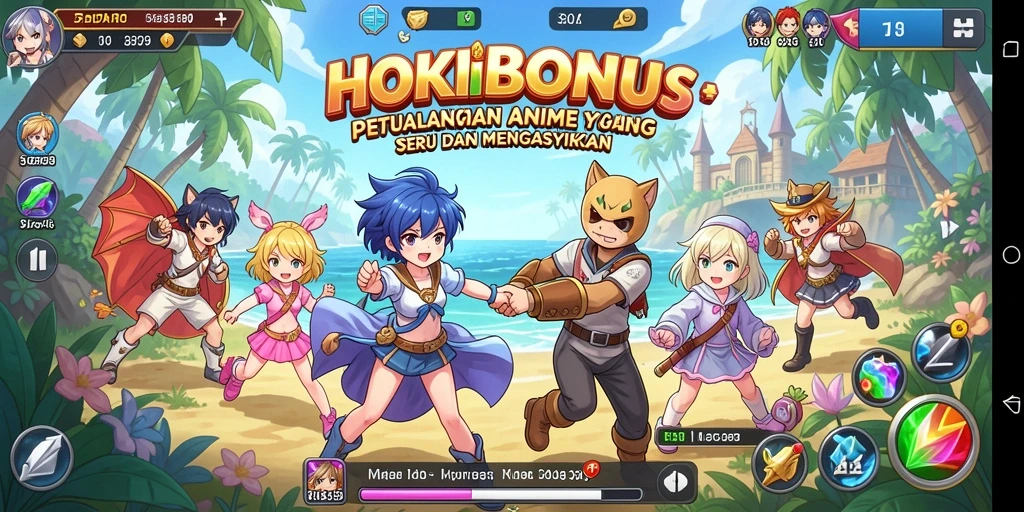 Tampilan gameplay seru HOKIBONUS dengan karakter anime yang ikonik.