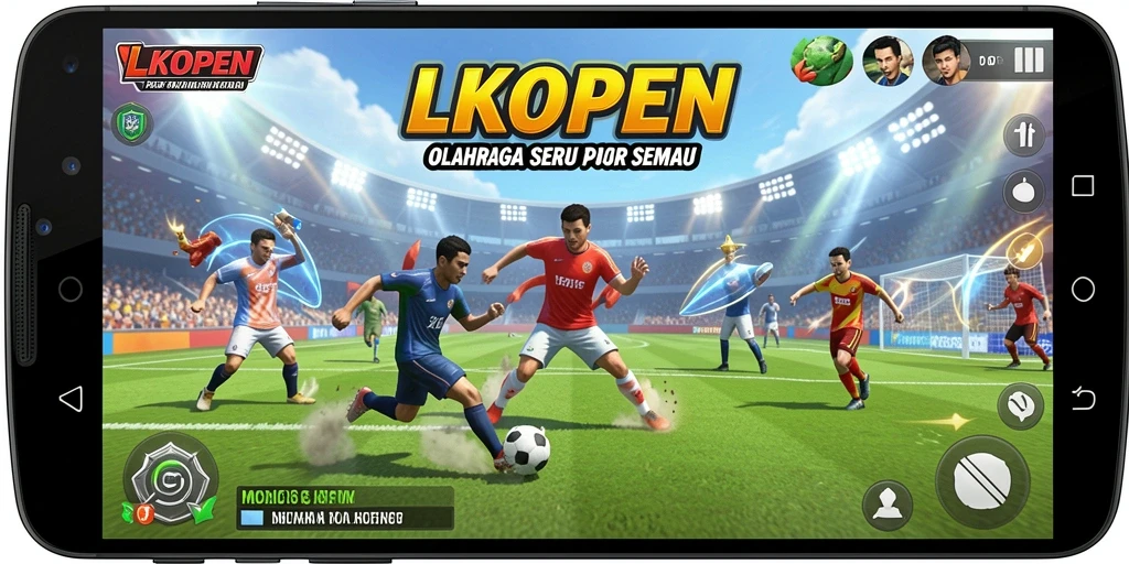 Tampilan gameplay LKOPEN yang menampilkan pertandingan olahraga seru.
