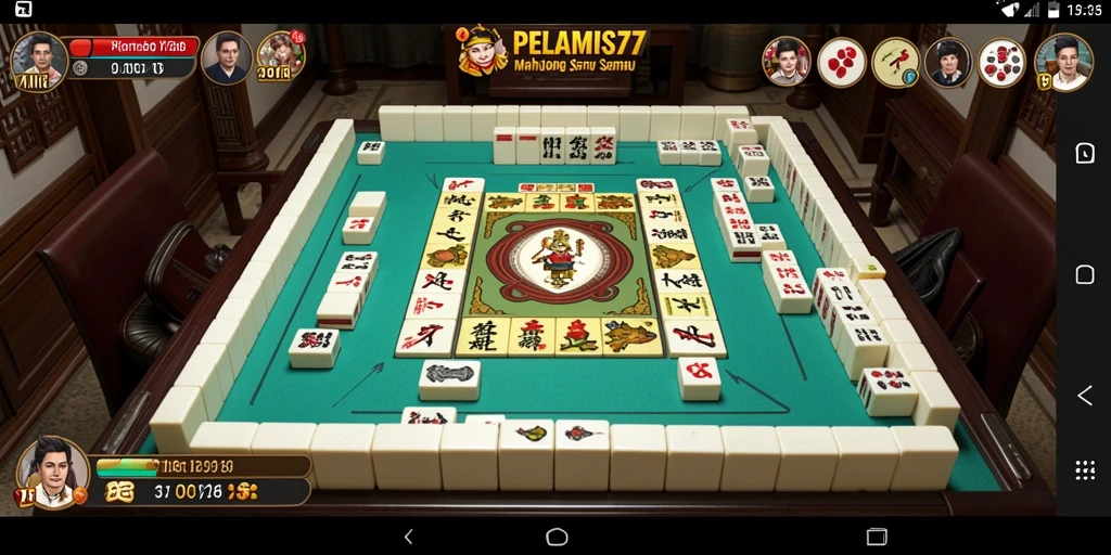 Tampilan seru dari game Mahjong PELAMIS77 saat dimainkan.