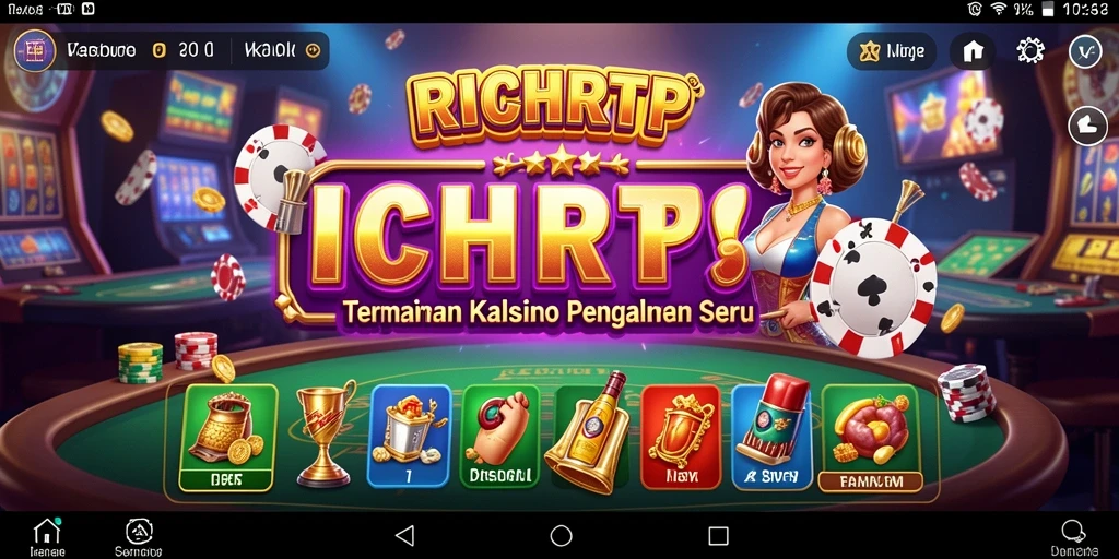 Tangkapan layar utama RICHRTP menampilkan gameplay mendebarkan di Kasino.