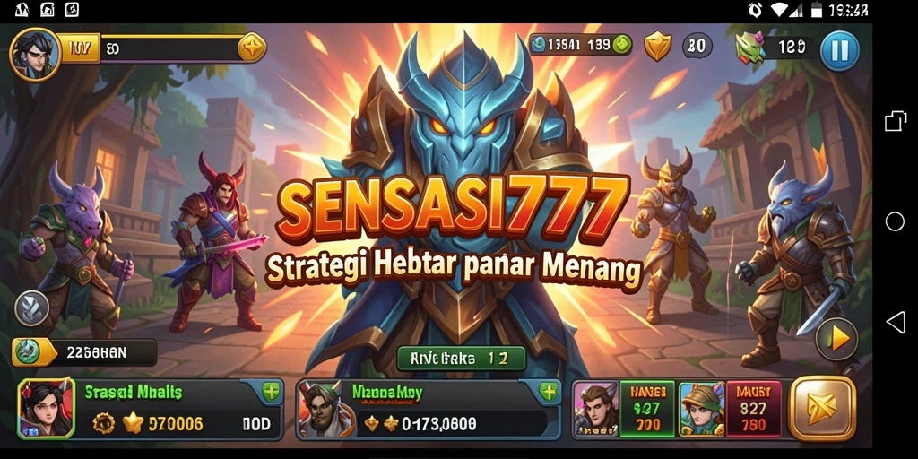 Tampilan antarmuka SENSASI777 saat bermain strategi di layar.